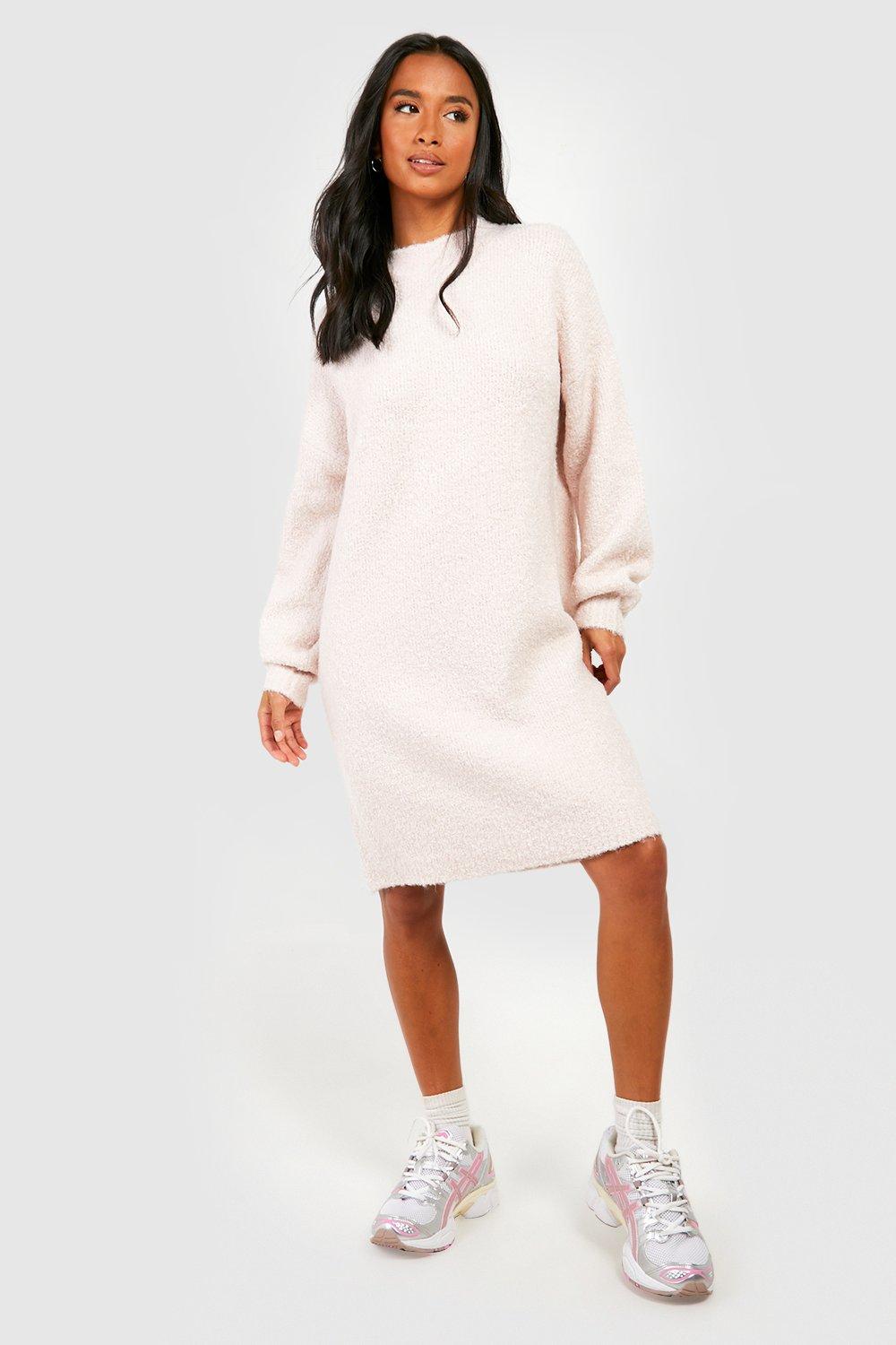 Boucle Knit Oversized Sweater Dress